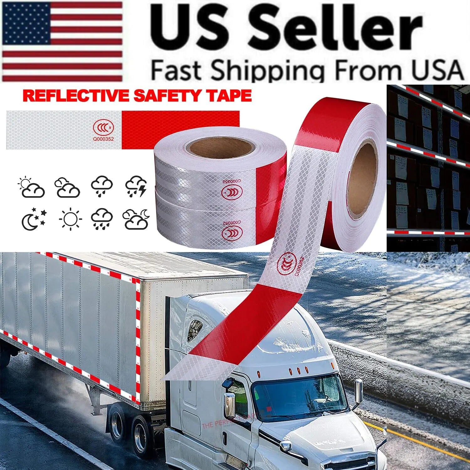 1 Inch X 33 Feet Red Reflective Tape – Waterproof, High Visibility, Self- Adhesive, Hexagon Pattern, For Trailers, Trucks, Outdoor Safety 1 Inch X 33 Feet Red Reflective Tape – Waterproof, High Visibility, Self- Adhesive, Hexagon Pattern, For Trailers, Trucks, Outdoor Safety